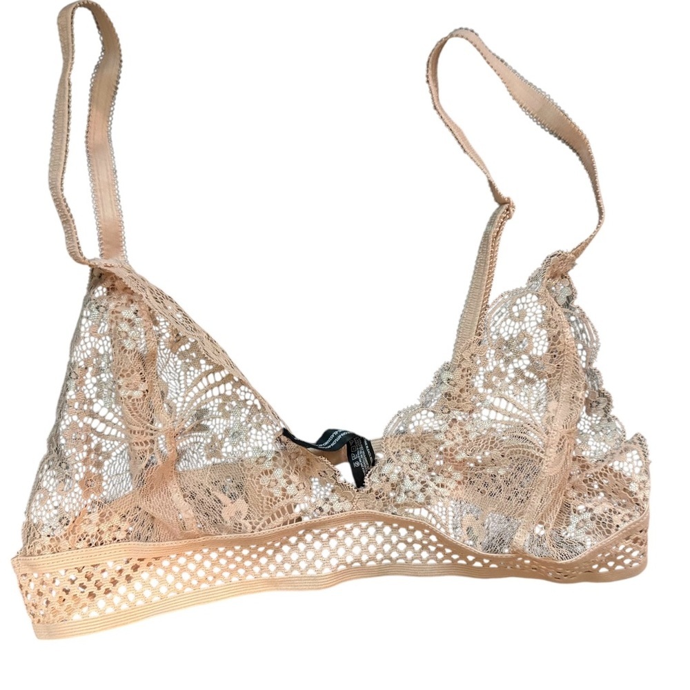 Urban outfitters lace triangle Bralette sheer feminine whimsy boho indie flirty - Picture 1 of 9